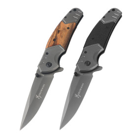  Browning X99  Quick Opeing G10 and Wooden Handle Pocket Folding Knife UD408862